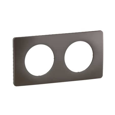 CP1002 Plaque de finition double Legrand Céliane, coloris gris cendre