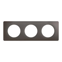 CP1003 Plaque de finition triple Legrand Céliane, coloris gris cendre