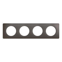 CP1004 Plaque de finition quadruple Legrand Céliane, coloris gris cendre