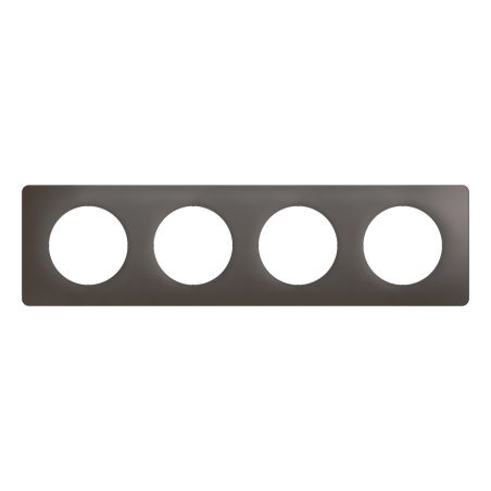 CP1004 Plaque de finition quadruple Legrand Céliane, coloris gris cendre