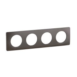 CP1004 Plaque de finition quadruple Legrand Céliane, coloris gris cendre