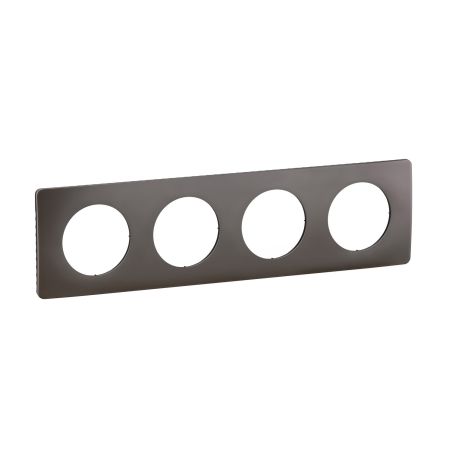 CP1004 Plaque de finition quadruple Legrand Céliane, coloris gris cendre