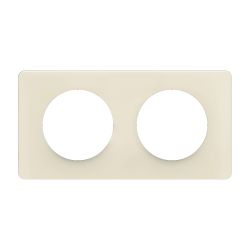 CP1102 Plaque de finition double Legrand Céliane, coloris blanc amande