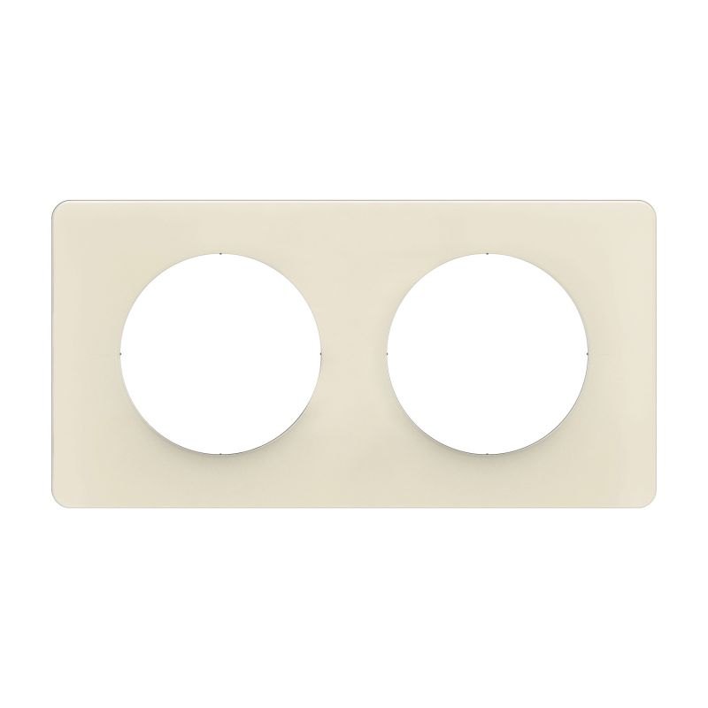 CP1102 Plaque de finition double Legrand Céliane, coloris blanc amande