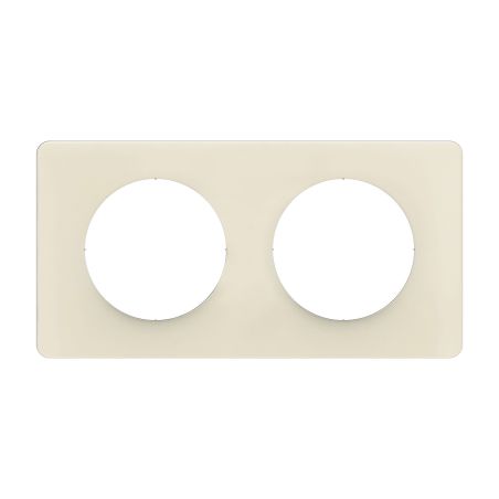 CP1102 Plaque de finition double Legrand Céliane, coloris blanc amande