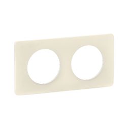 CP1102 Plaque de finition double Legrand Céliane, coloris blanc amande