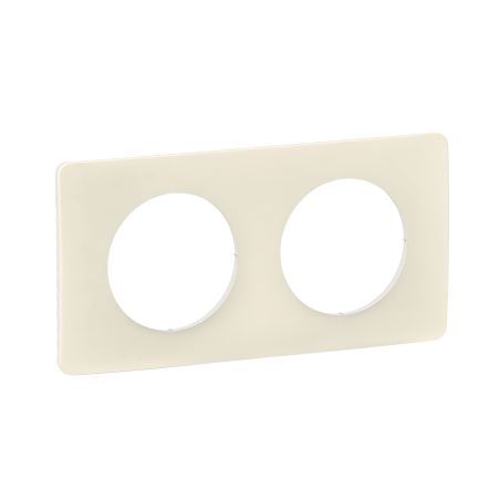 CP1102 Plaque de finition double Legrand Céliane, coloris blanc amande