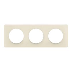 CP1103 Plaque de finition triple Legrand Céliane, coloris blanc amande