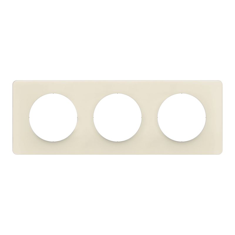 CP1103 Plaque de finition triple Legrand Céliane, coloris blanc amande