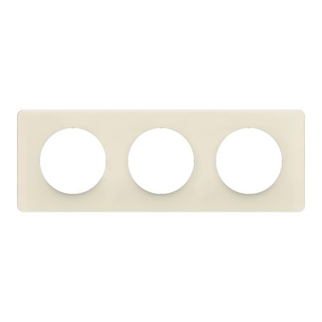 CP1103 Plaque de finition triple Legrand Céliane, coloris blanc amande