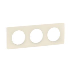 CP1103 Plaque de finition triple Legrand Céliane, coloris blanc amande