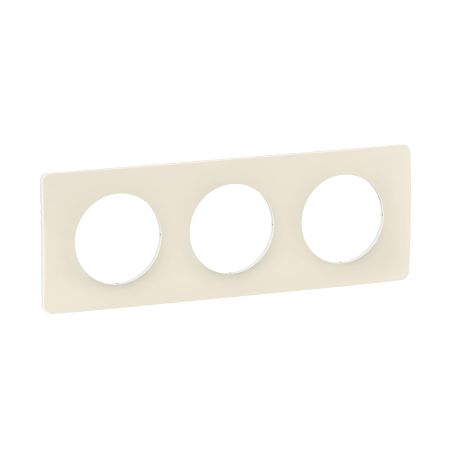 CP1103 Plaque de finition triple Legrand Céliane, coloris blanc amande