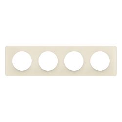 CP1104 Plaque de finition quadruple Legrand Céliane, coloris blanc amande