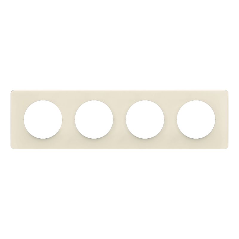 CP1104 Plaque de finition quadruple Legrand Céliane, coloris blanc amande