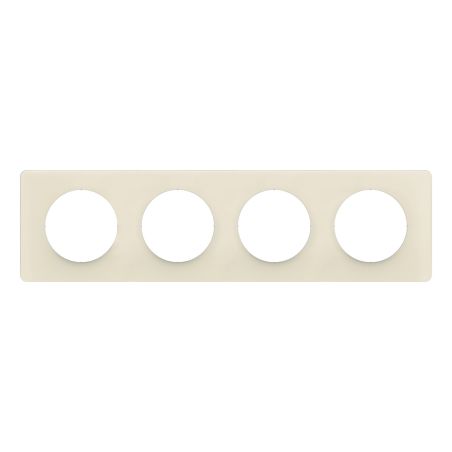CP1104 Plaque de finition quadruple Legrand Céliane, coloris blanc amande