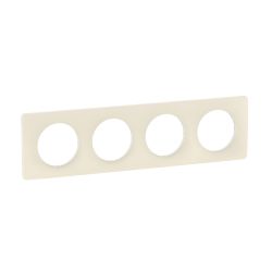 CP1104 Plaque de finition quadruple Legrand Céliane, coloris blanc amande