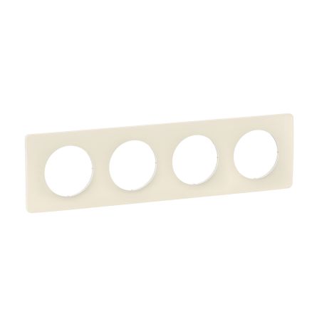 CP1104 Plaque de finition quadruple Legrand Céliane, coloris blanc amande