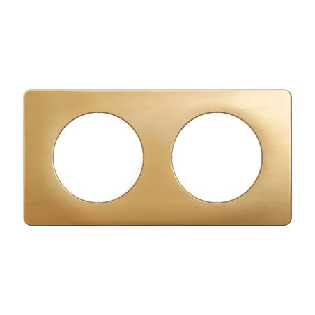 CP1202 Plaque de finition double Legrand Céliane, coloris laiton satiné