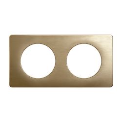 CP1602 Plaque de finition double Legrand Céliane, coloris bronze satiné
