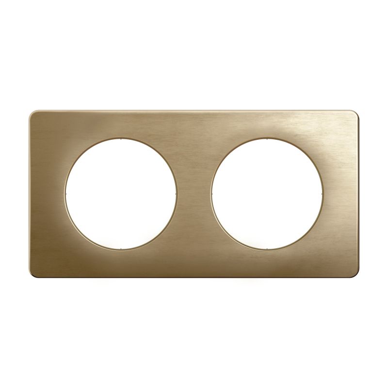 CP1602 Plaque de finition double Legrand Céliane, coloris bronze satiné
