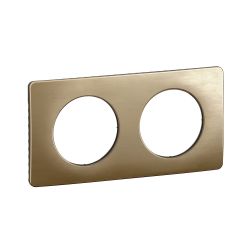 CP1602 Plaque de finition double Legrand Céliane, coloris bronze satiné