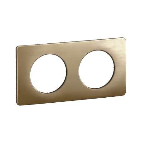 CP1602 Plaque de finition double Legrand Céliane, coloris bronze satiné