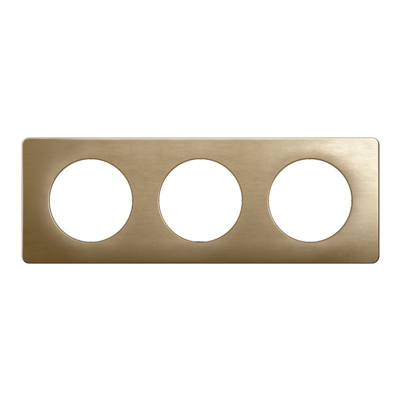 CP1603 Plaque de finition triple Legrand Céliane, coloris bronze satiné