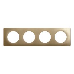 CP1604 Plaque de finition quadruple Legrand Céliane, coloris bronze satiné
