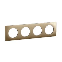 CP1604 Plaque de finition quadruple Legrand Céliane, coloris bronze satiné