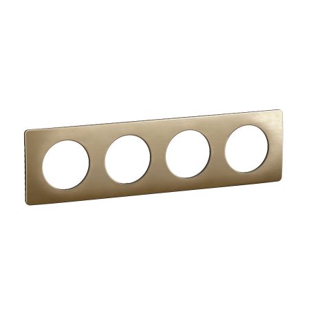 CP1604 Plaque de finition quadruple Legrand Céliane, coloris bronze satiné