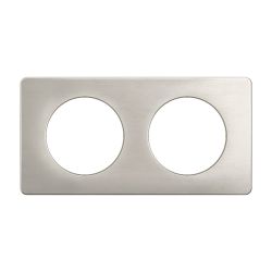 CP1702 Plaque de finition double Legrand Céliane, coloris aluminium satiné