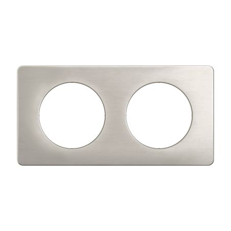 CP1702 Plaque de finition double Legrand Céliane, coloris aluminium satiné