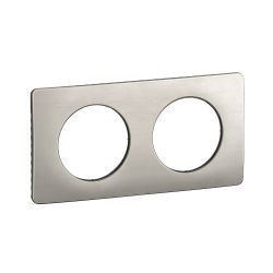 CP1702 Plaque de finition double Legrand Céliane, coloris aluminium satiné