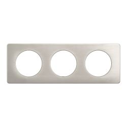 CP1703 Plaque de finition triple Legrand Céliane, coloris aluminium satiné