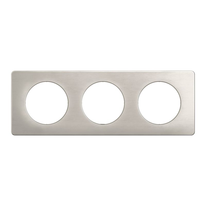 CP1703 Plaque de finition triple Legrand Céliane, coloris aluminium satiné