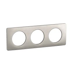 CP1703 Plaque de finition triple Legrand Céliane, coloris aluminium satiné