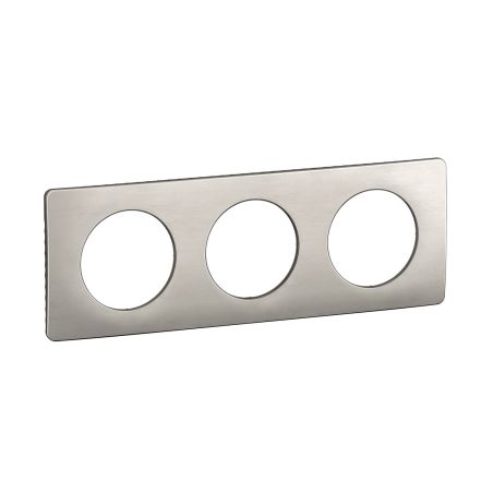 CP1703 Plaque de finition triple Legrand Céliane, coloris aluminium satiné