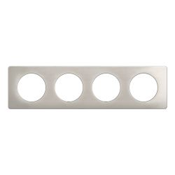 CP1704 Plaque de finition quadruple Legrand Céliane, coloris aluminium satiné