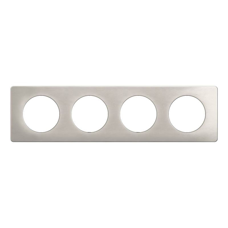 CP1704 Plaque de finition quadruple Legrand Céliane, coloris aluminium satiné