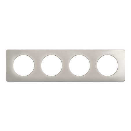 CP1704 Plaque de finition quadruple Legrand Céliane, coloris aluminium satiné