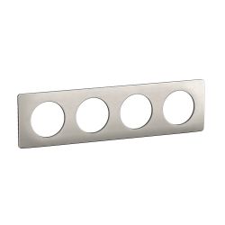 CP1704 Plaque de finition quadruple Legrand Céliane, coloris aluminium satiné