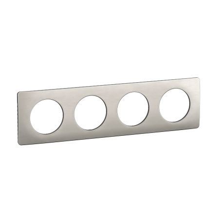 CP1704 Plaque de finition quadruple Legrand Céliane, coloris aluminium satiné
