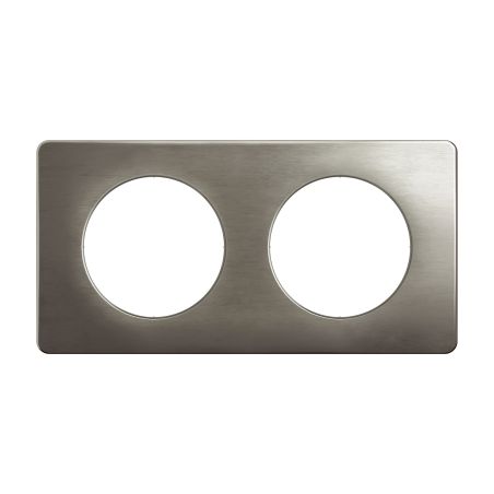 CP1802 Plaque de finition double Legrand Céliane, coloris acier satiné