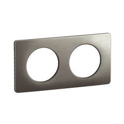 CP1802 Plaque de finition double Legrand Céliane, coloris acier satiné