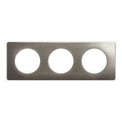 CP1803 Plaque de finition triple Legrand Céliane, coloris acier satiné