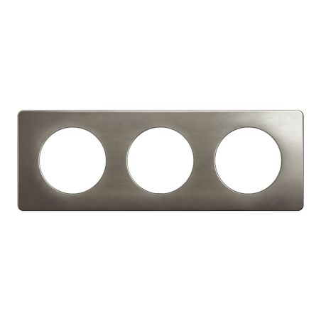 CP1803 Plaque de finition triple Legrand Céliane, coloris acier satiné