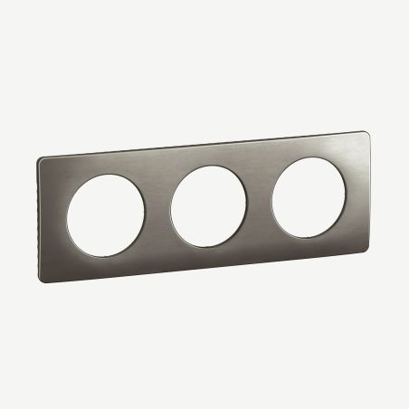 CP1803 Plaque de finition triple Legrand Céliane, coloris acier satiné
