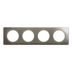 CP1804 Plaque de finition quadruple Legrand Céliane, coloris acier satiné