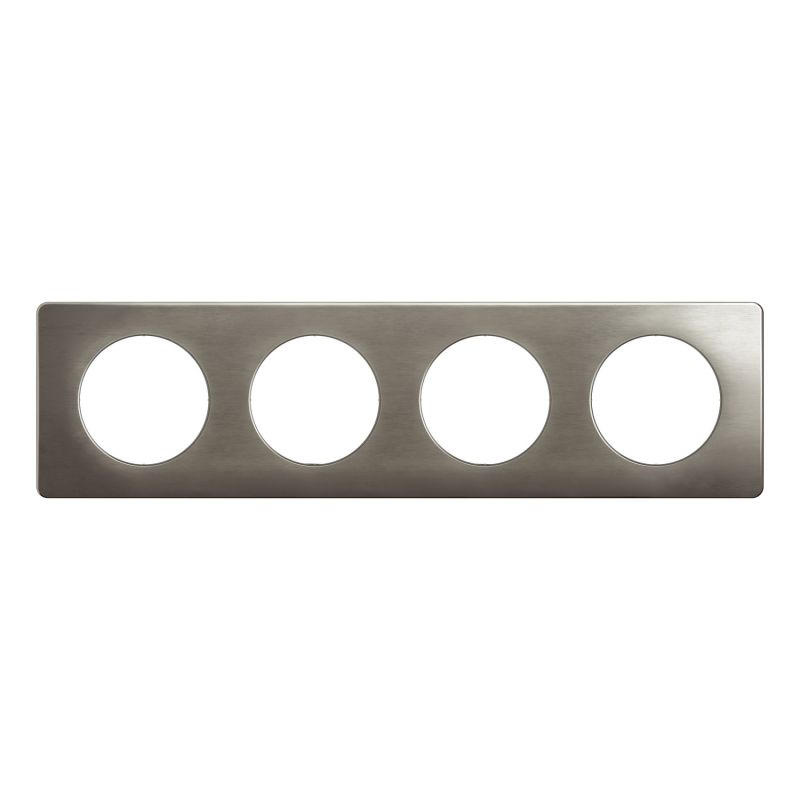 CP1804 Plaque de finition quadruple Legrand Céliane, coloris acier satiné