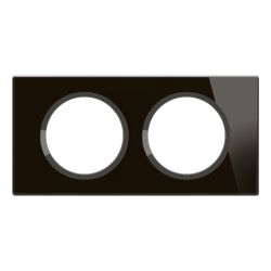 CP1902 Plaque de finition double Legrand Céliane, coloris onyx noir